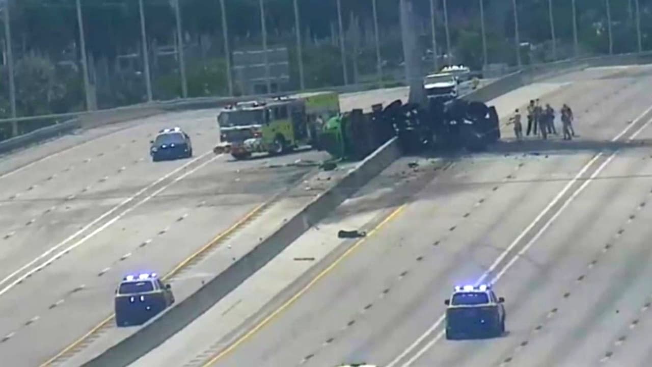 Choque de camión cisterna en la autopista Turnpike en Miami-Dade deja a un chofer muerto