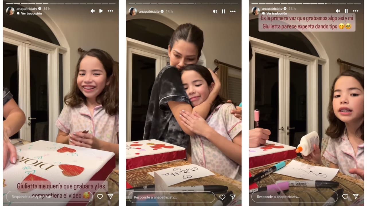 Ana Patricia y su hija Giulietta realizando una manualidad por San Valentín.