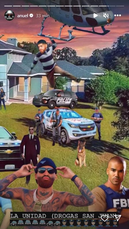 Anuel se burla de Arcángel con una caricatura.