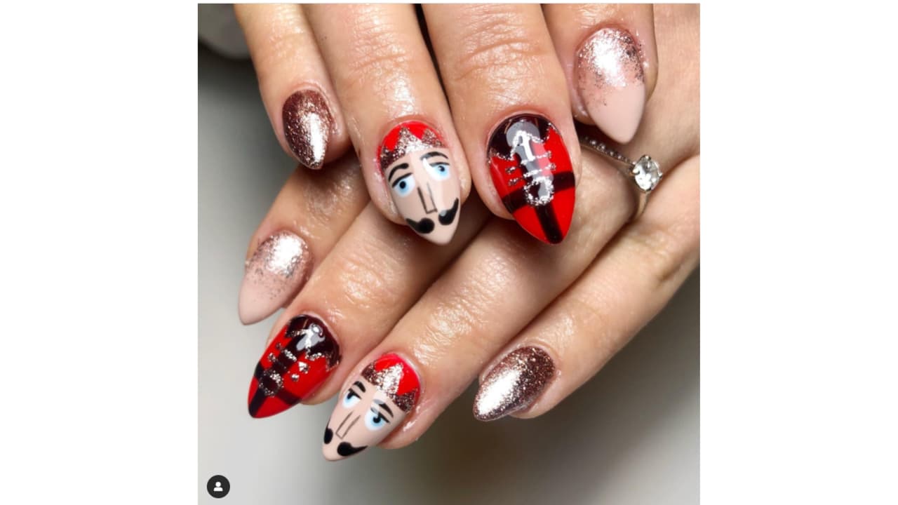 El Cascanueces, diseño de uñas Navidad