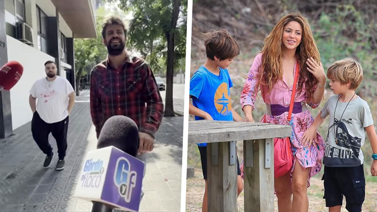 Piqué se ríe mientras le preguntan sobre si demandará a Shakira por el video 'Acróstico' con sus hijos