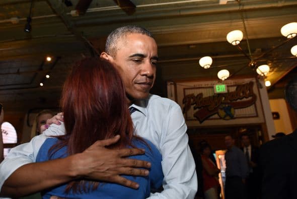 "Estoy encantado de que estén aquí", dijo Obama al grupo.