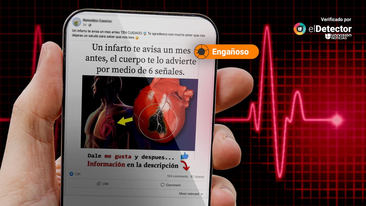 Es engañoso decir que un infarto avisa un mes antes y que el cuerpo te lo advierte a través de seis señales