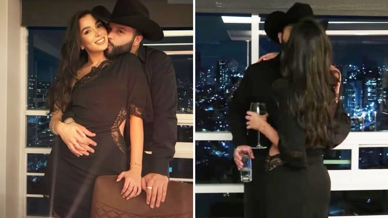 Leonardo Aguilar y su novia Adriana Caballero.