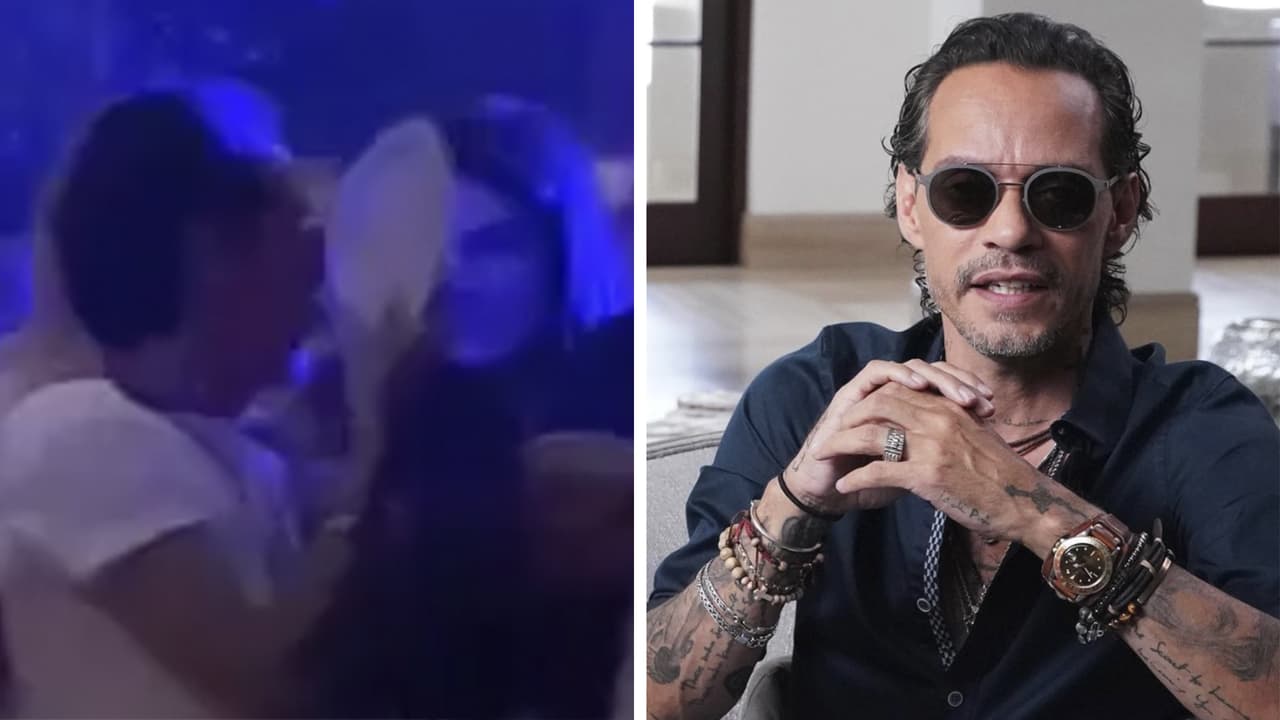 Marc Anthony rompe vajillas y derrocha pasión con misteriosa mujer en un restaurante