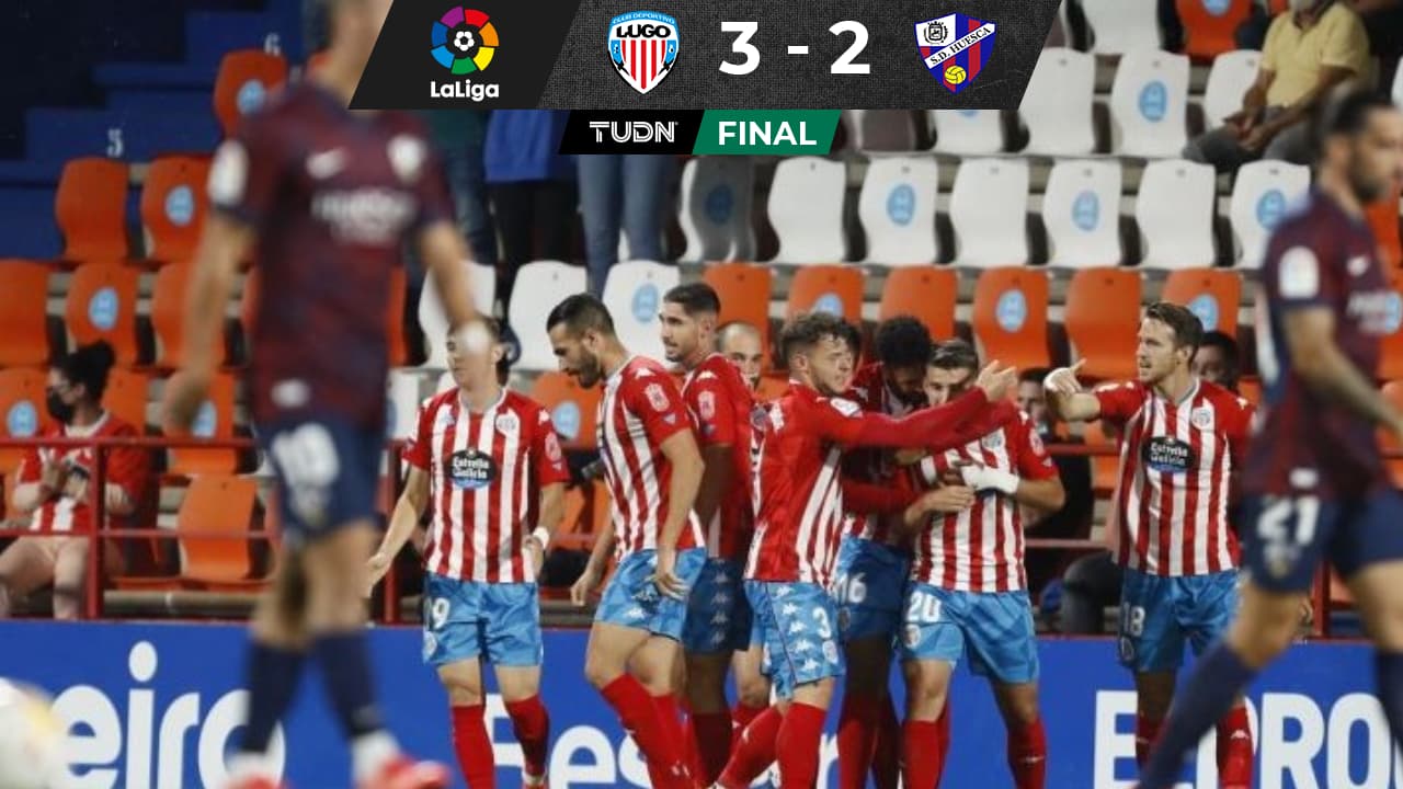 Lugo logró su primer triunfo de la temporada ante el Huesca de Ignacio Ambriz.