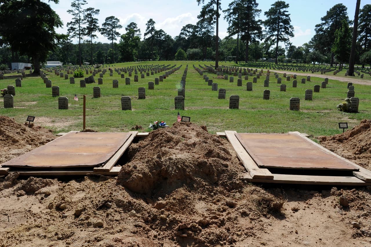 El cementerio Joe Byrd en Huntsville, Texas. Allí es donde son enterrados los restos de los reclusos del estado que no son reclamados por nadie.