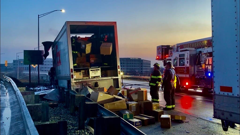 El incendio se habría originado en la parte delantera del camión.