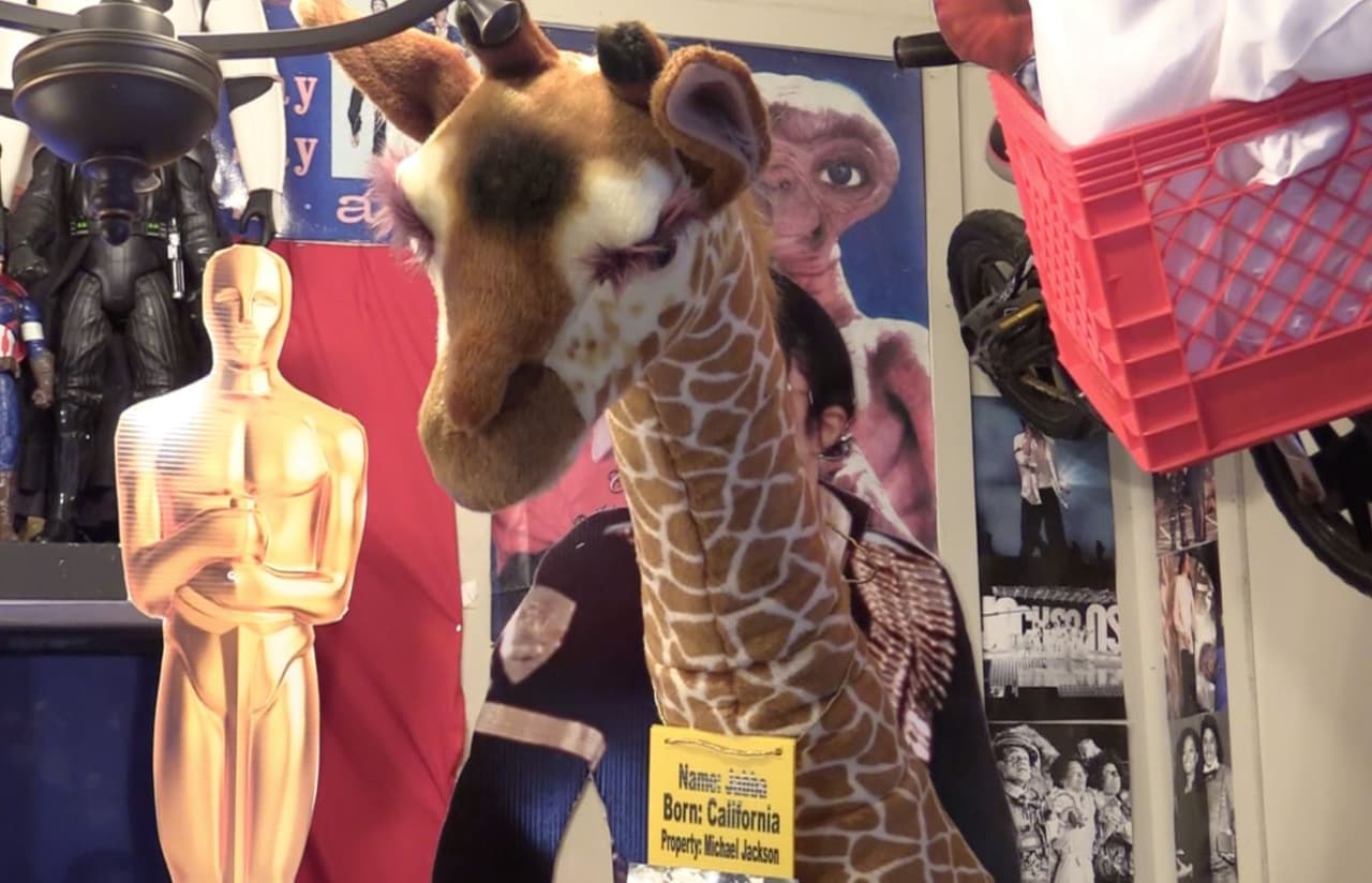 Michael Jackson tenía varios animales en su rancho de Neverland, entre ellos un koala y una jirafa.