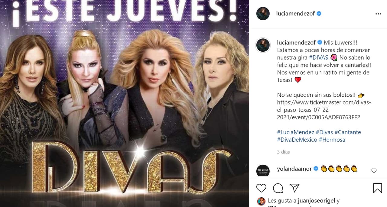 El pasado jueves 22 de julio, ella se presentó en el The Plaza Theatre Performing Arts Center, de El Paso, Texas, junto a Dulce, Rocío Banquells y Manoella Torres como parte de la gira Divas.
<br>