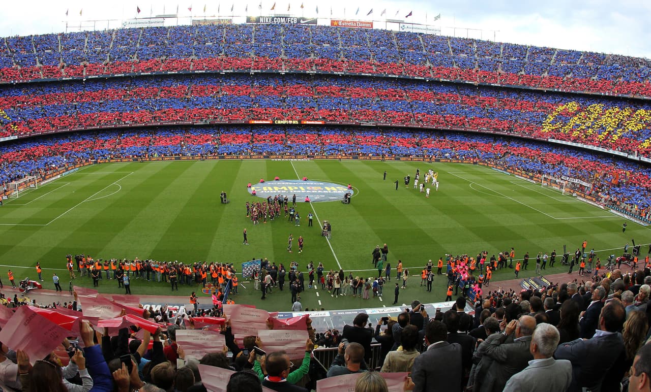General view of the FC Barcelona's Camp Nou stadium during a Spanish Primera Division soccer match. EPA/Toni Garriga