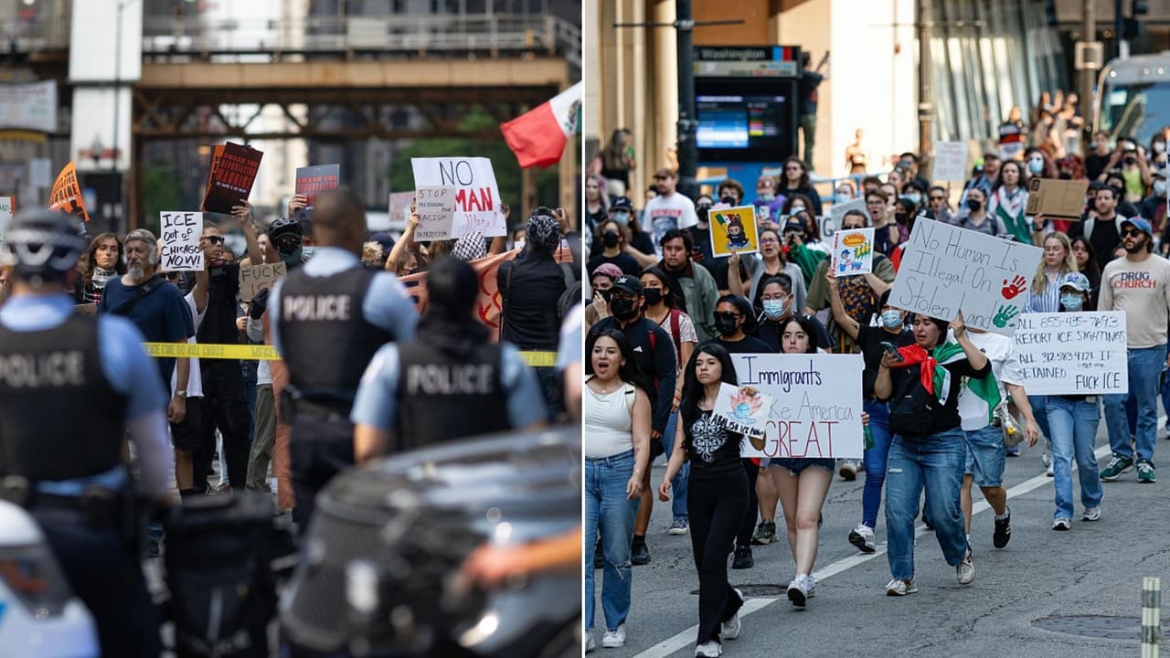 Protesta contra las redadas de ICE culmina con una persona herida y otras 17 bajo arresto 