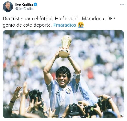 Los íconos del deporte se despidieron de Diego Armando Maradona en redes sociales.