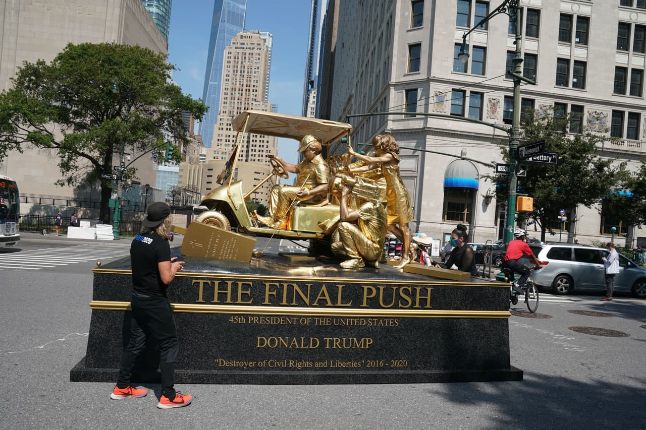 La estatua fue eregida en Battery Park, donde se han celebrado numerosas protestas contra Trump