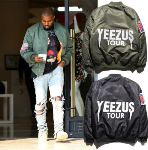 En 2013 West fue visto con una chaqueta militar con un parche de la bandera confederada. En entrevista con la estación de radio 97.1 de Los Angeles 
<a href="https://www.youtube.com/watch?v=-ErEZvuWoVs">explicó </a>que la bandera "representaba a la esclavitud", y como él escribió una canción llamada 'New Slaves', (Nuevos esclavos), la adoptó como suya.