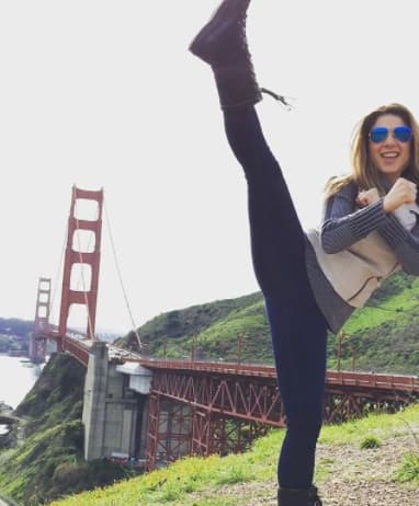 Esté donde esté, para Priscila siempre habrá tiempo para mover los músculos.