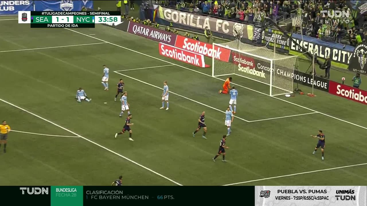 ¡GOL!  anota para Seattle Sounders FC. Jordan Morris