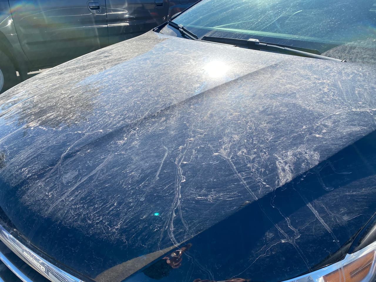 Aunque la nieve se veía blanca, realmente cargaba con partículas de ese polvo.