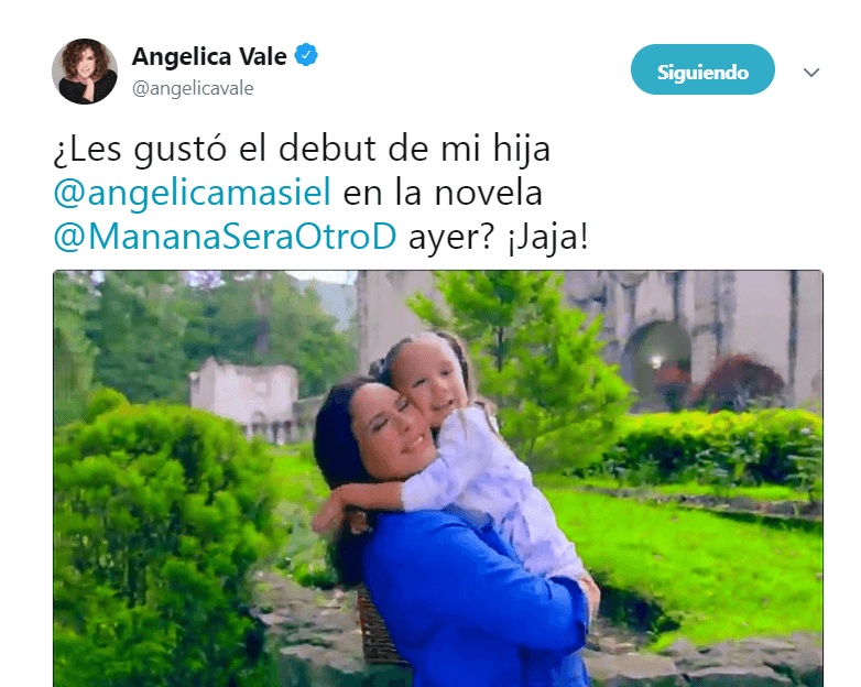 Con este post Angélica Vale celebró la primera actuación en televisión de su primogénita de 6 años de edad.