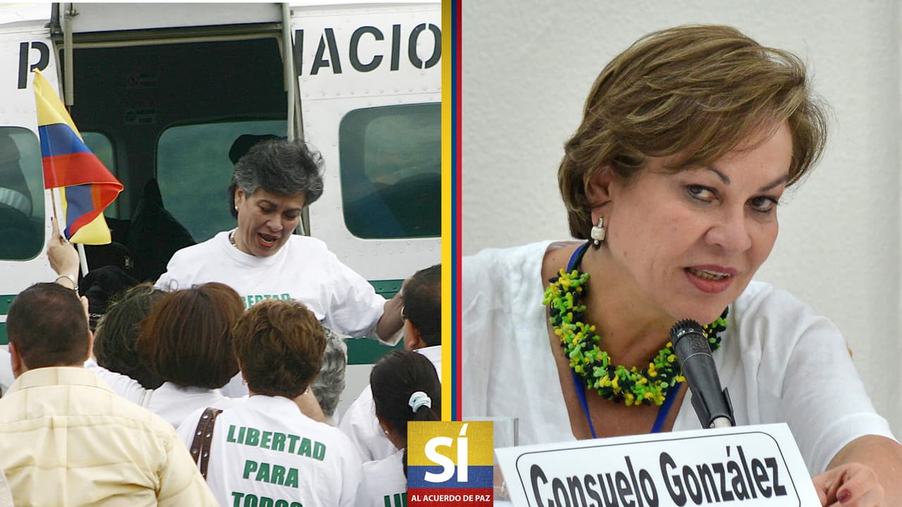 La excongresista al momento de ser liberada de su secuestro (2008), y durante las negociaciones del acuerdo de paz en La Habana (2014).
