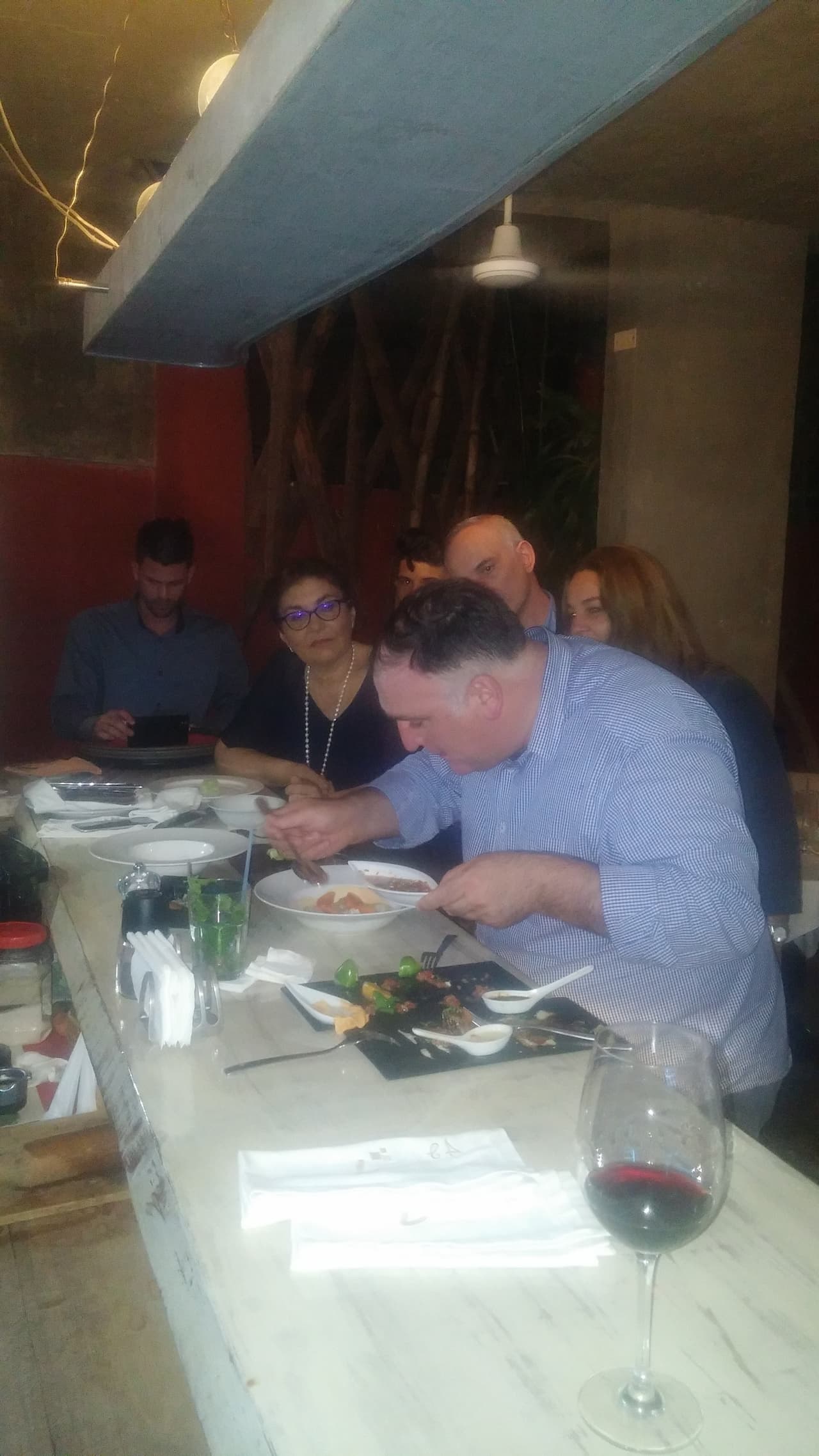 Jose Andres tasting dishes in Cuba at Casa Pilar