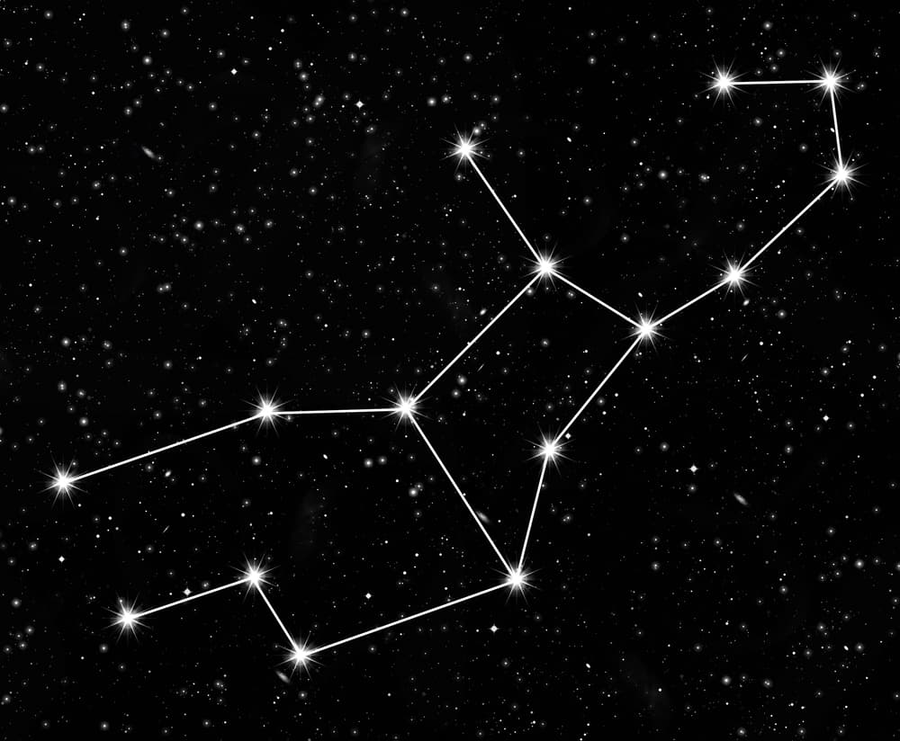 Libra es representada por su hermana titánide, que también administraba justicia, por lo que ambas están juntas en el firmamento. La constelación de Libra, representada por una balanza, se encuentra justo al este de Virgo, "sujeta por la mano" de Astrea, la diosa virgen de la justicia.