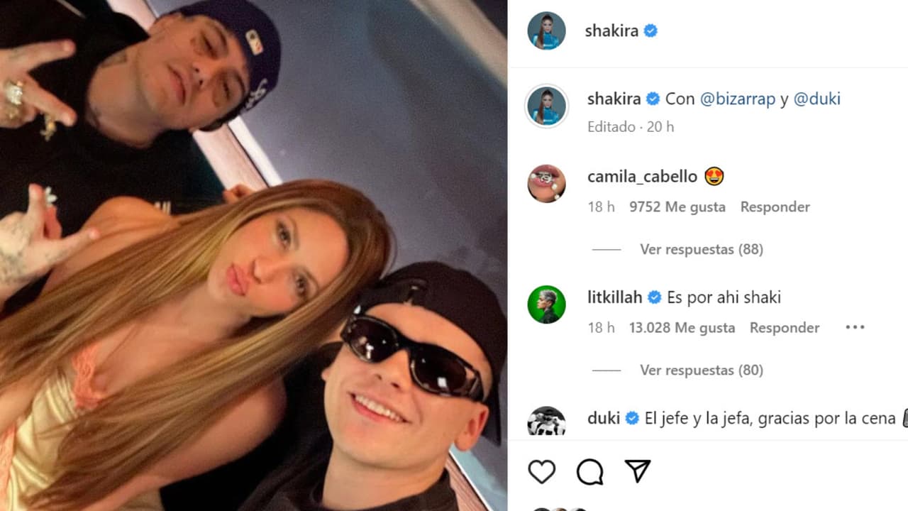 Shakira reapareció con Bizarrap con quien cenó este fin de semana. A ellos se les unió el rapero Duki.