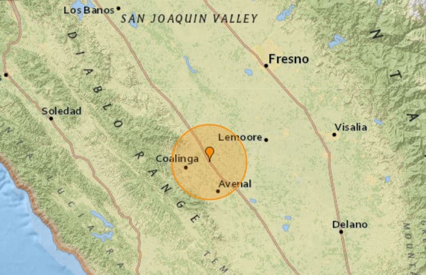 Sismo de mediana intensidad sacude el condado de Fresno y alrededores