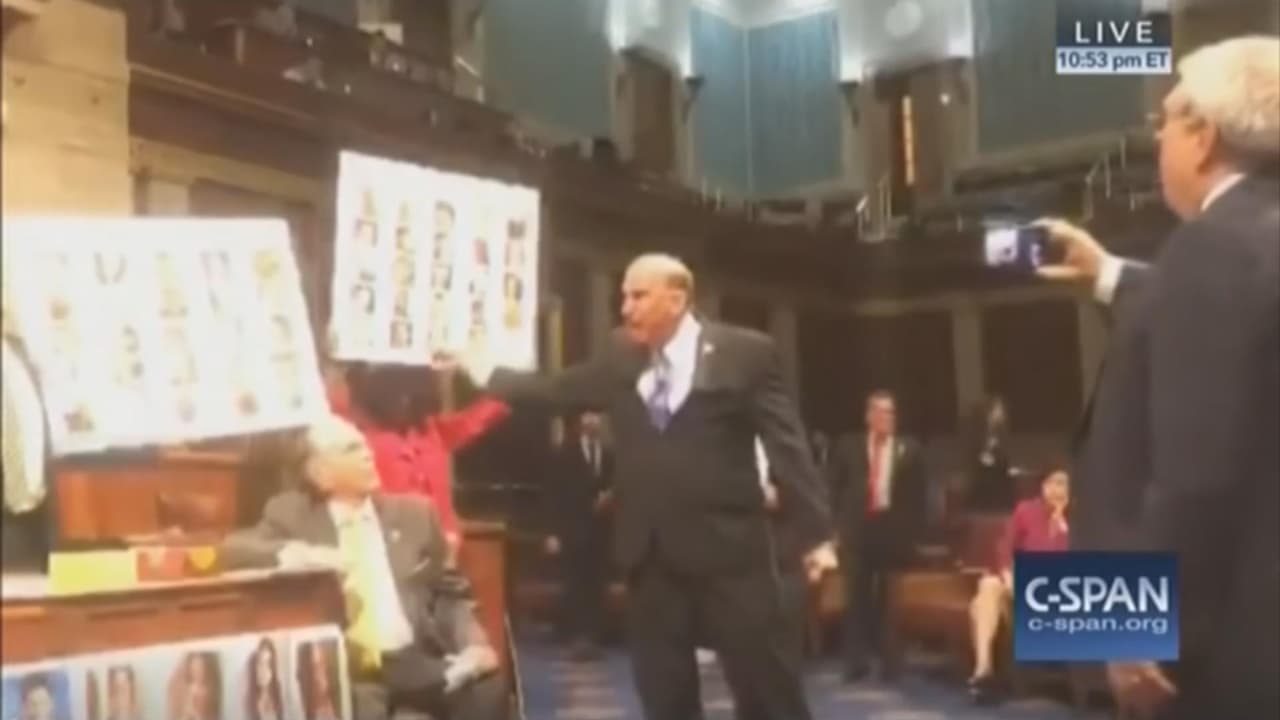 El momento de mayor tensión entre demócratas y republicanos durante la sentada en el Congreso