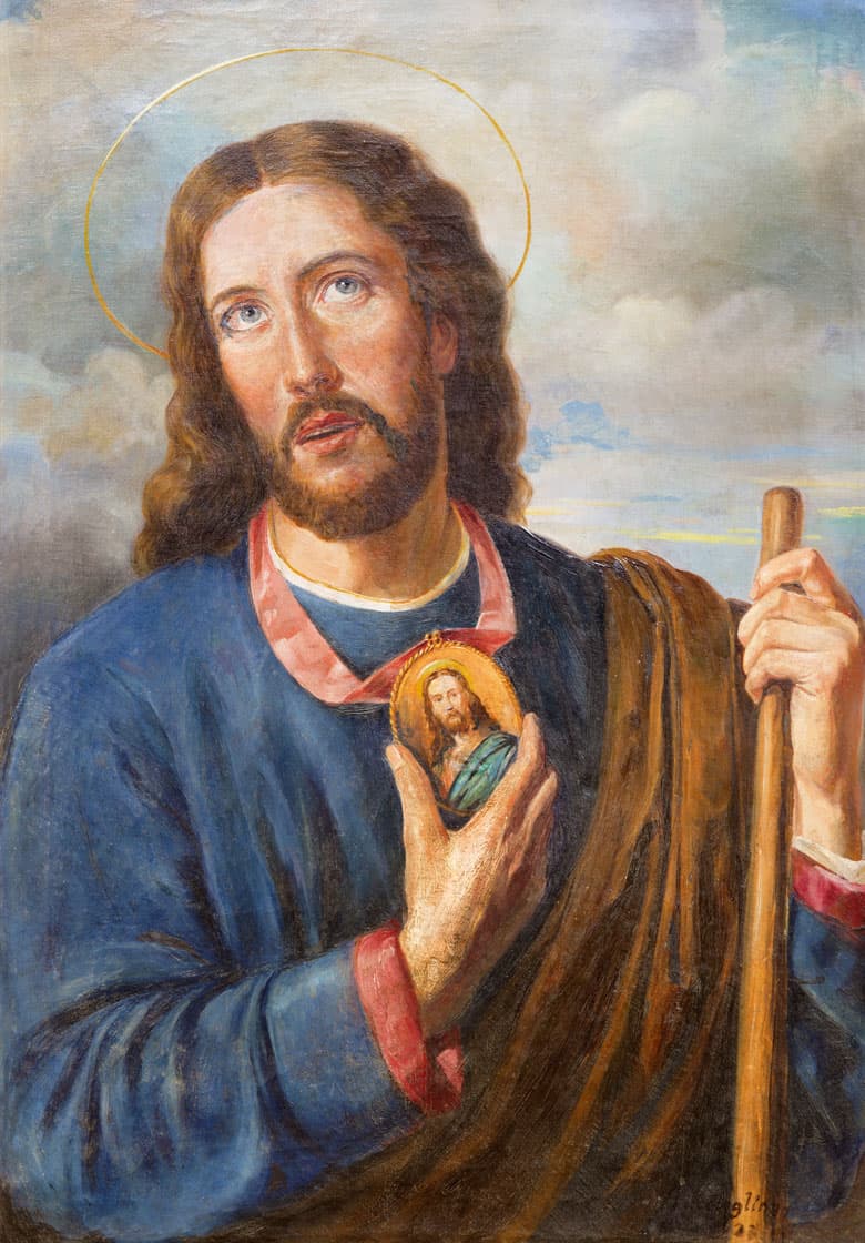 Judas Tadeo fue una figura importante en la vida de Jesús, desde pequeño. Se dice incluso que era su primo, ya que supuestamente tenía parentesco con San Joaquín y Santa Ana, padres de la Santísima Virgen. Sobrino nieto de estos dos santos, era entonces sobrino de María y José, por lo que resultaría primo de nuestro Señor Jesucristo.