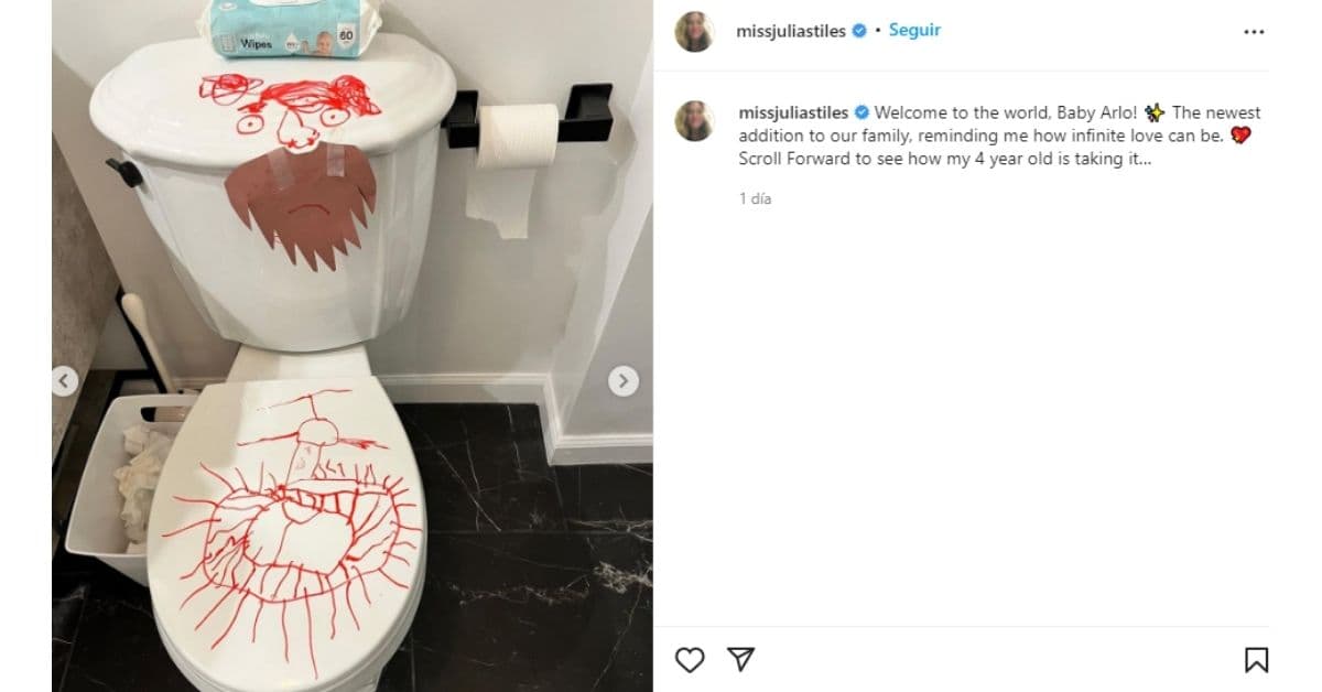 Dibujo del hijo de Julia Stiles