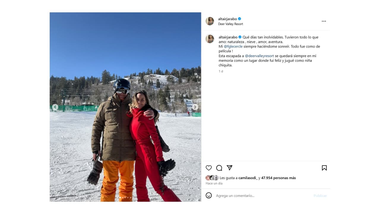 La actriz se divirtió "como niña" en la nieve.