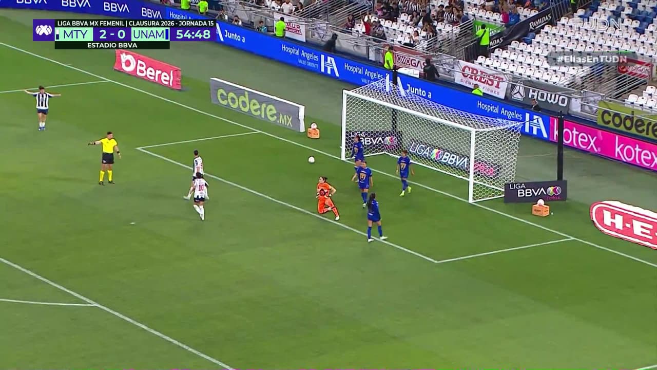 ¡Hat-trick! ¡Hat-trick!  Emily Gielnik vuelve a castigar a Pumas y sella su triplete en el BBVa