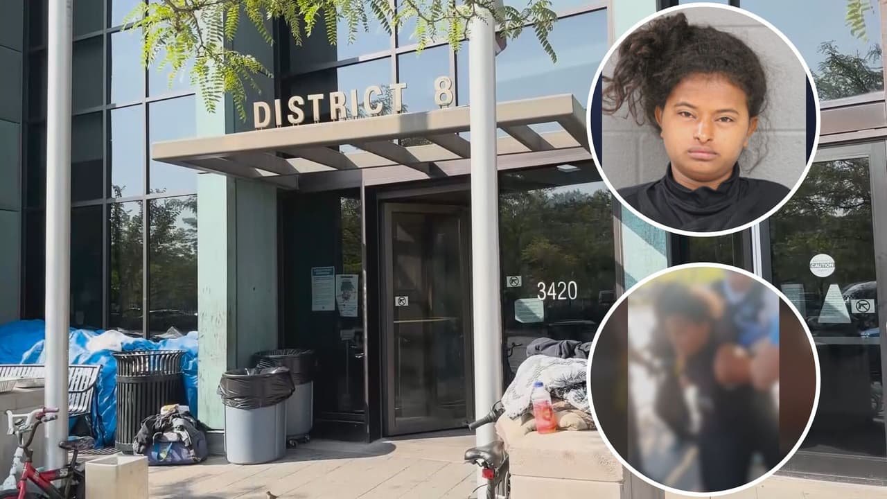 Mujer migrante termina detenida por protestar frente a estación de policía 