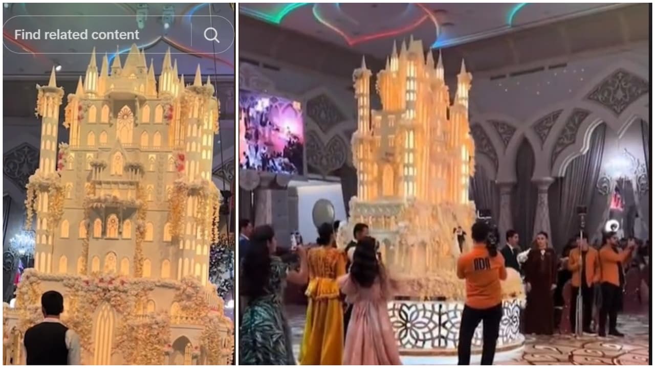 El pastel de la boda fue un castillo de más de 6 ft de altura.