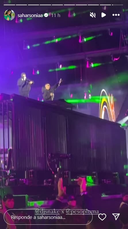 Sahar Sonia estuvo presente en la presentación de Peso Pluma con DJ Snake.