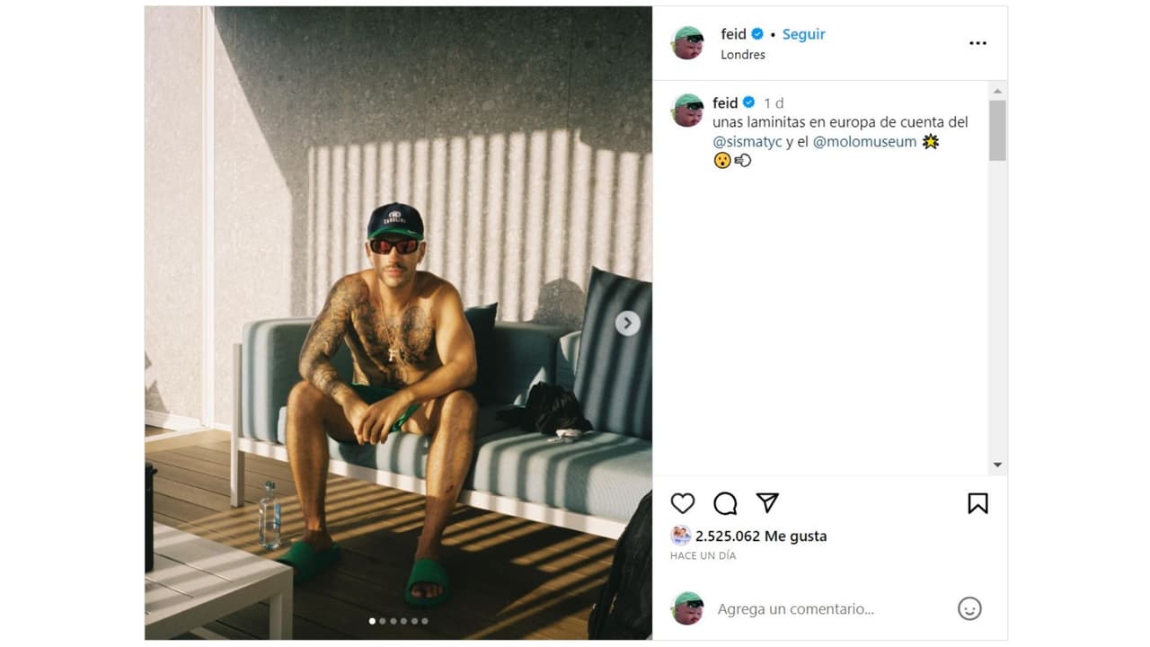 Feid presume su estancia en Londres.