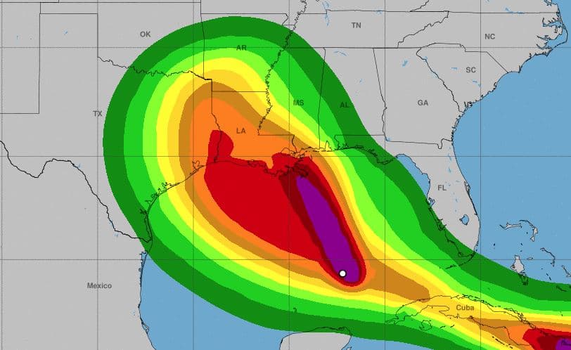 En vivo: Sigue la trayectoria actualizada de la tormenta tropical Marco en su camino a la costa del Golfo de México