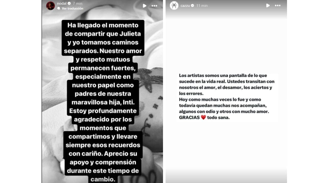 Nodal y Cazzu anuncian su ruptura.
