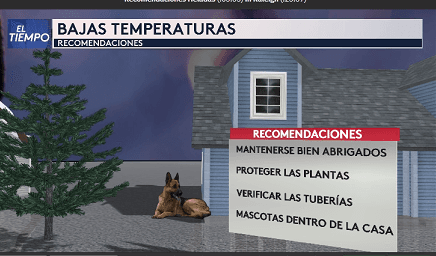 Es importante que se mantenga bien abrigado y tenga a las mascotas dentro de la casa.