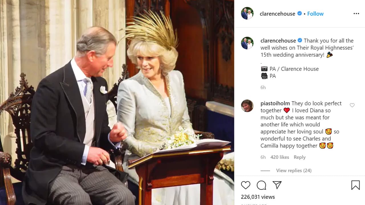 En
<b><a href="https://www.instagram.com/p/B-wfNi_hyYl/" target="_blank">otra publicación</a></b> en la que compartieron distintas imágenes de ellos, agradecieron los mensajes de felicitación: "¡Gracias por todos los buenos deseos en el decimoquinto aniversario de bodas de sus altezas reales!".
<br>