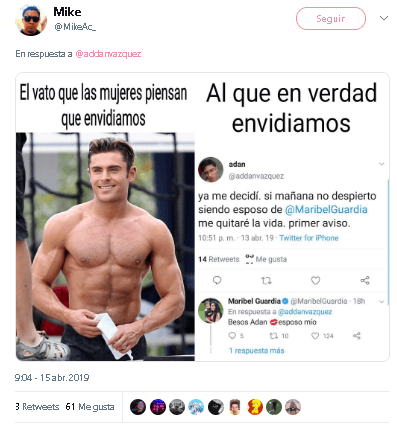Incluso hubo quien de inmediato
<b> generó un meme haciendo referencia</b> a la suerte que había tenido el emisor del mensaje no solo por obtener respuesta, sino por haber sido nombrado "esposo mío".