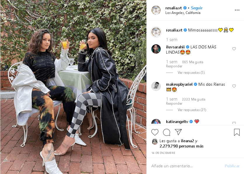 <b><a href="https://www.instagram.com/p/B6ErPz2IdjJ/" target="_blank">"Mimosas"</a></b>, escribió la cantante al pie de la imagen haciendo referencia a las bebidas que ambas disfrutaban en Los Ángeles, California.