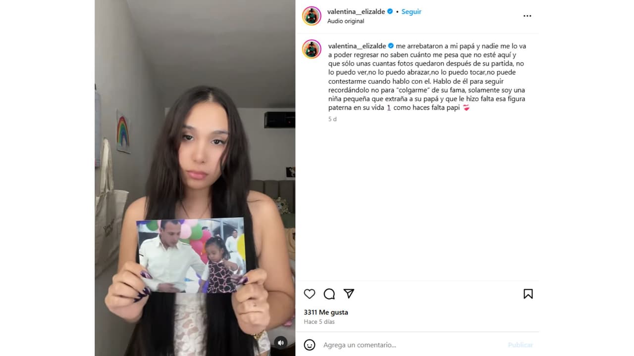El desgarrador mensaje de Valentina a punto de que se cumplan 18 años de la muerte de su padre.