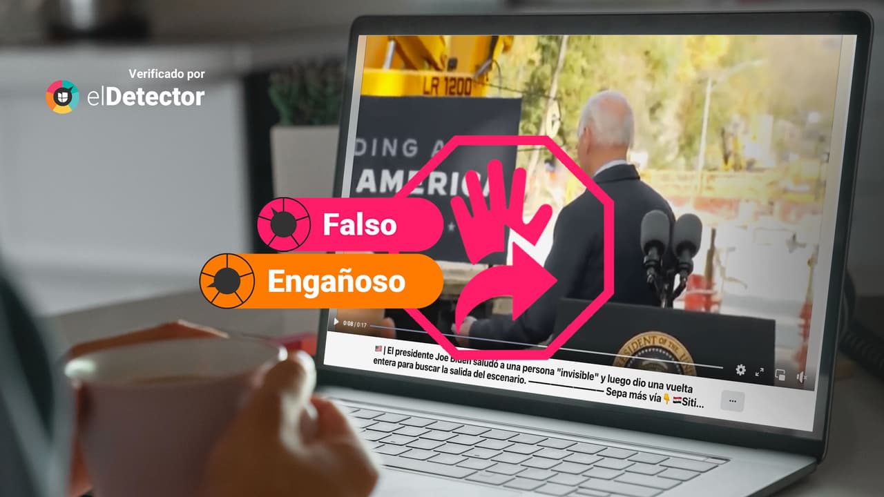 Joe Biden no saludó a una persona ‘invisible’ luego de un discurso, como aseguran en redes sociales