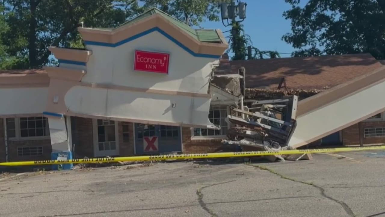 Captado en video queda el derrumbe de un Motel en Wall Township, Nueva Jersey