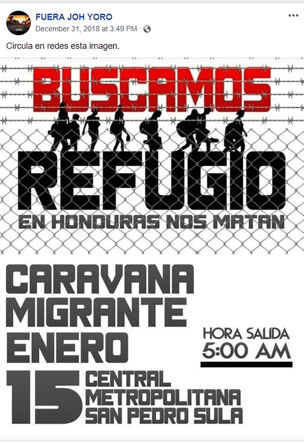 This is the poster that first announced the new caravan that began appearing in social media in November.