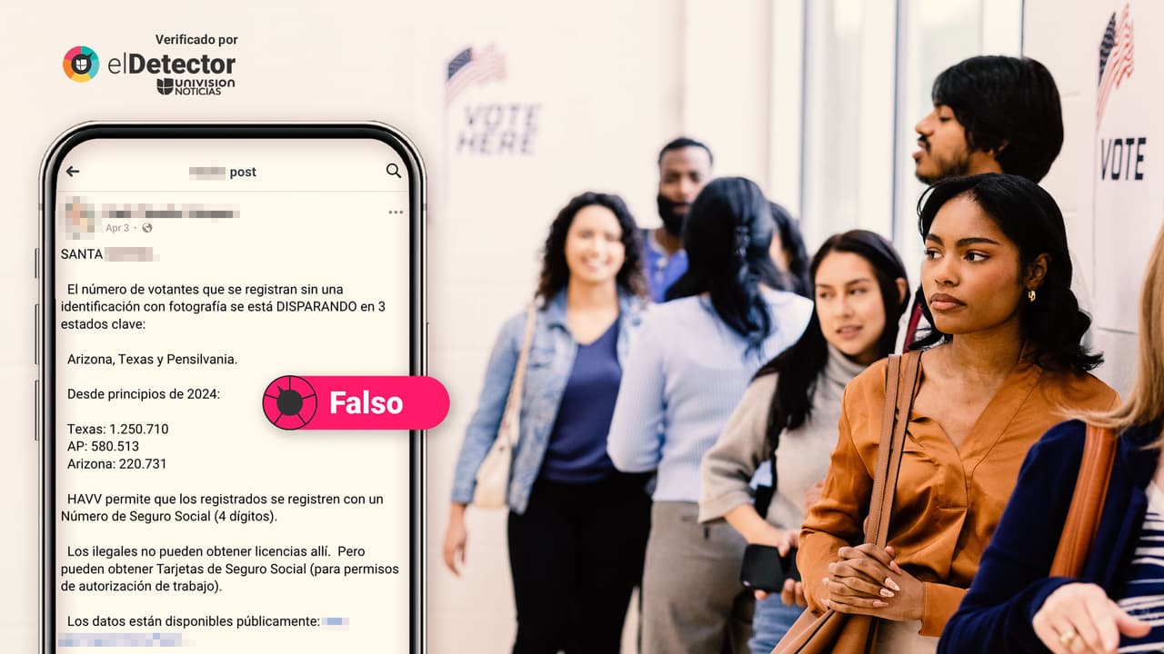 Es falso que cientos de miles de indocumentados se han registrado para votar en Texas, Arizona y Pensilvania 