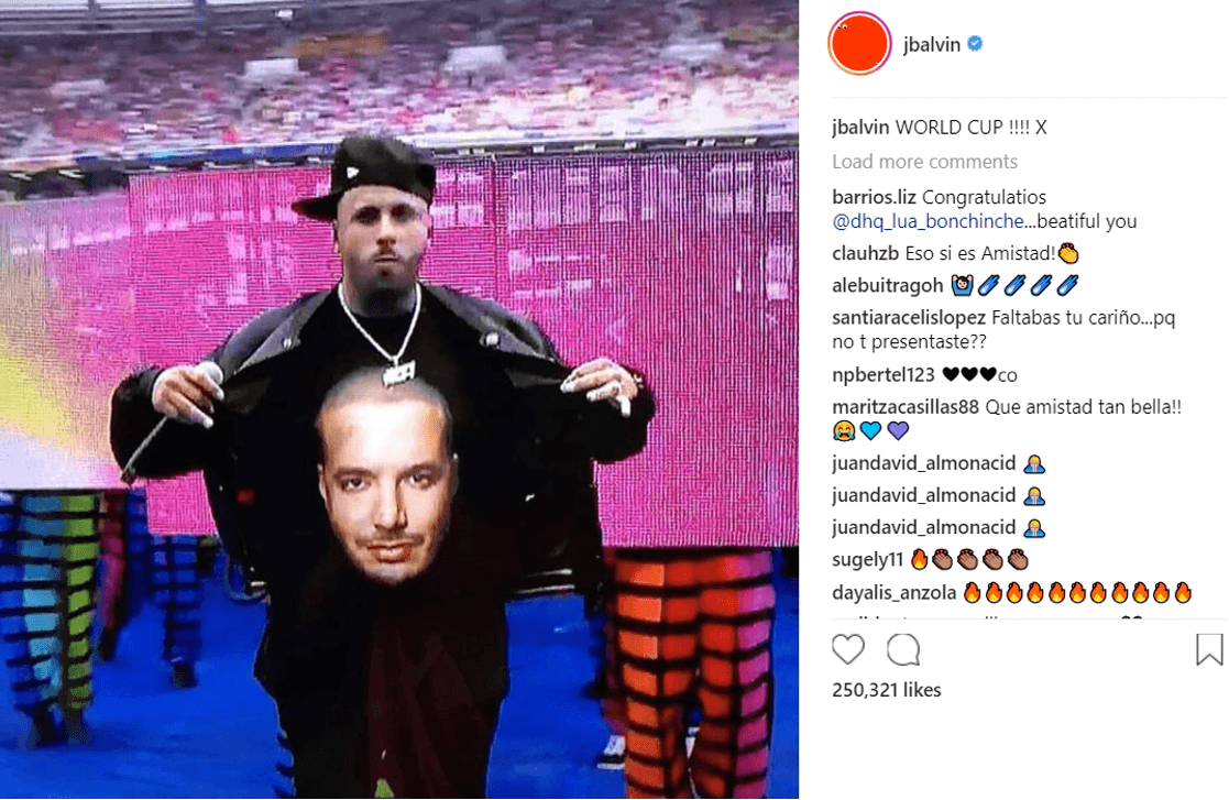 Balvin no demoró en responder con repetidos "
<b>te amo</b>" y las redes sociales explotaron con el gesto al que muchos catalogaron como "lo máximo", una muestra de "verdadera amistad" y otro montón de elogios.