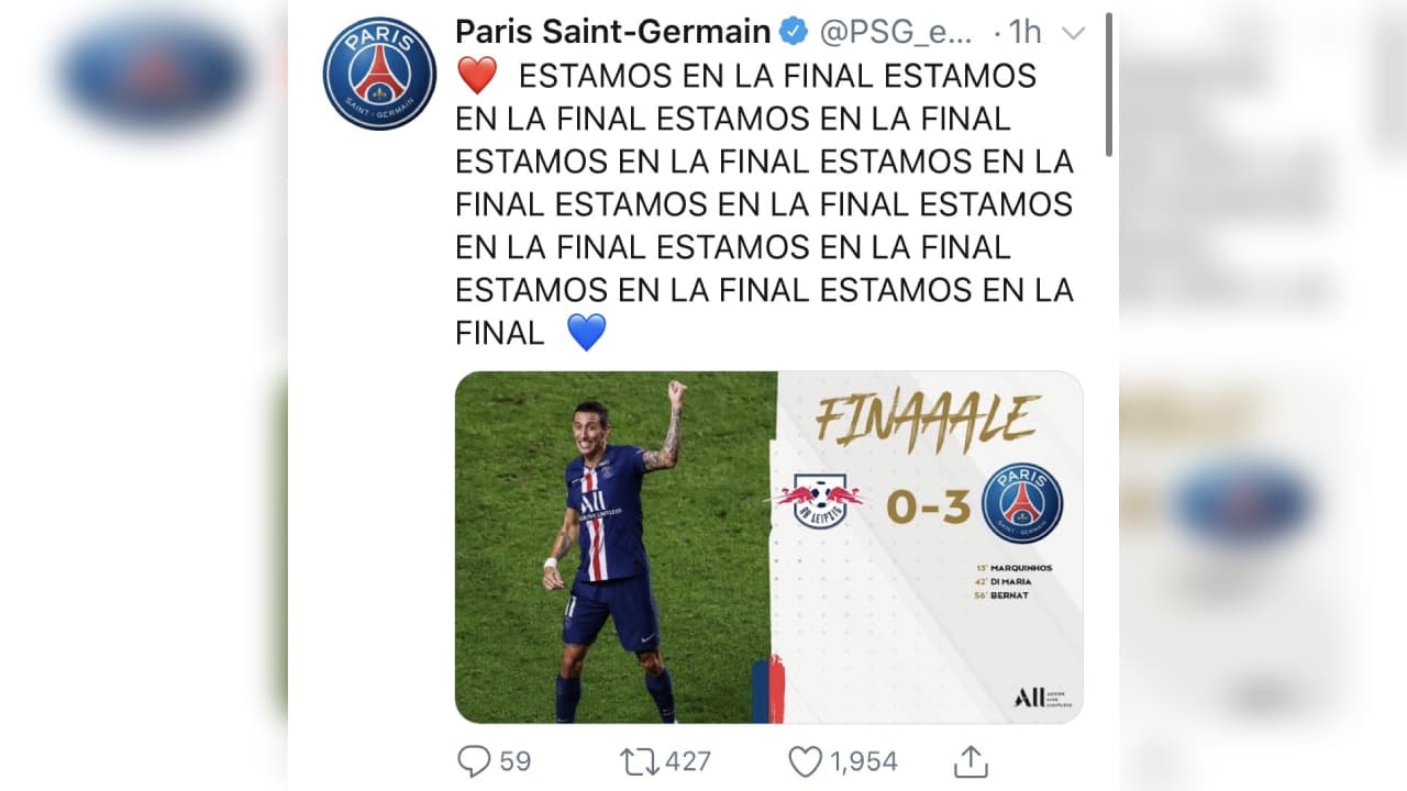 Asi celebraron los jugadores del Paris Saint Germain tras conseguir el hist´orico pase a la final del torneo de clubes más prestigioso del mundo.